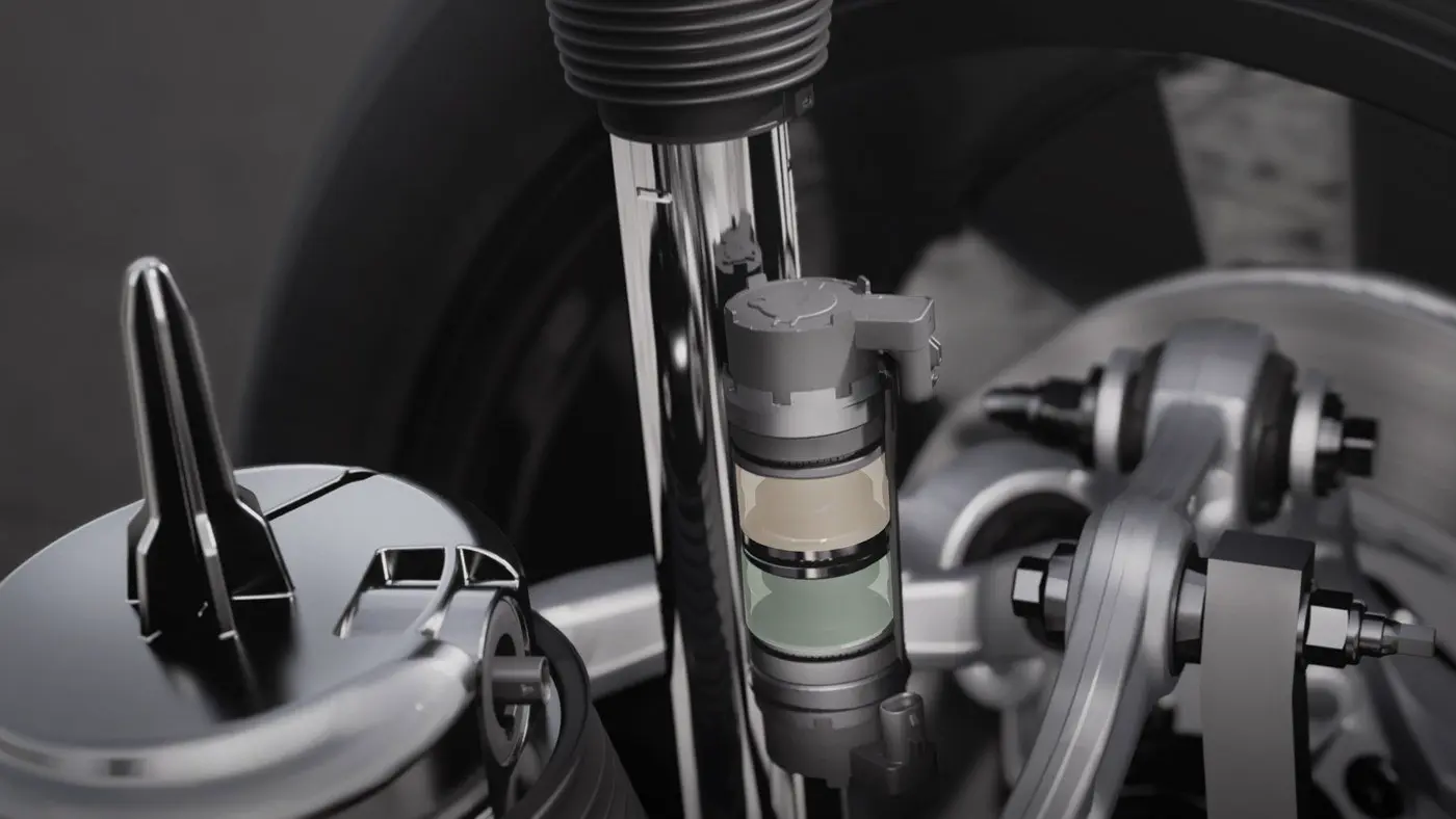 Range Rover’s suspension component illustration, currently used on its UK Sport model page.