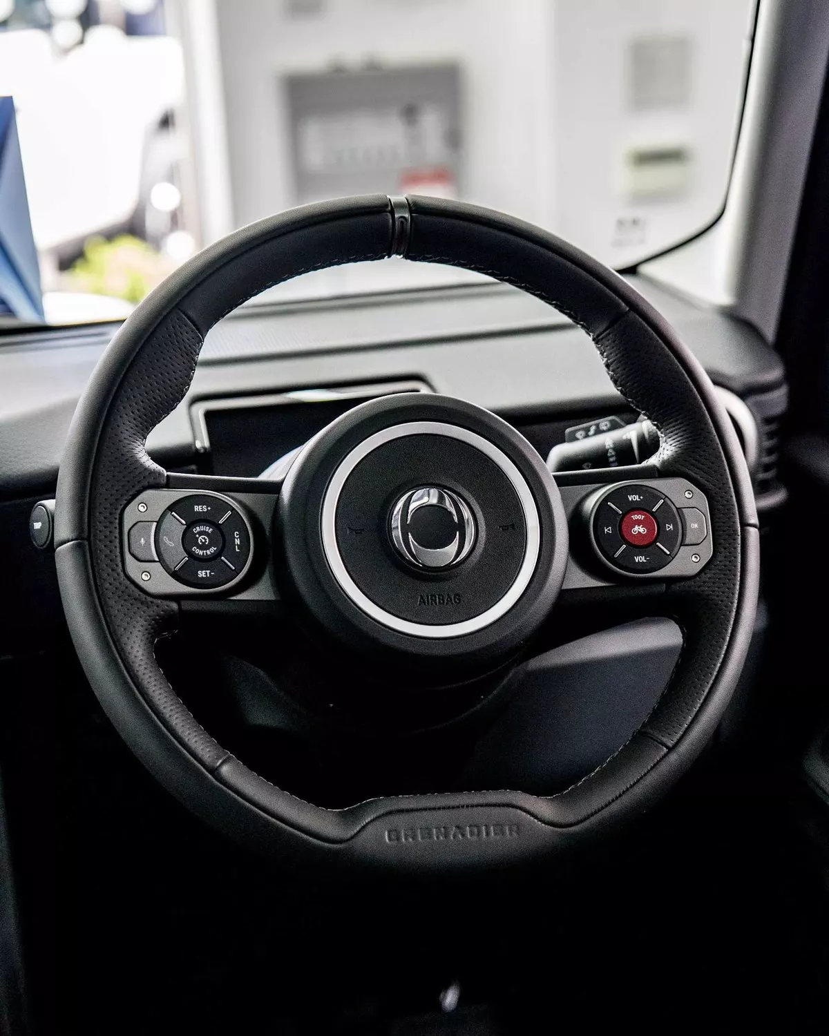 INEOS Grenadier steering wheel and driver controls