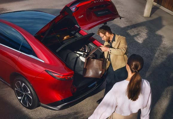 Mazda6e liftback luggage compartment in official Mazda UK imagery