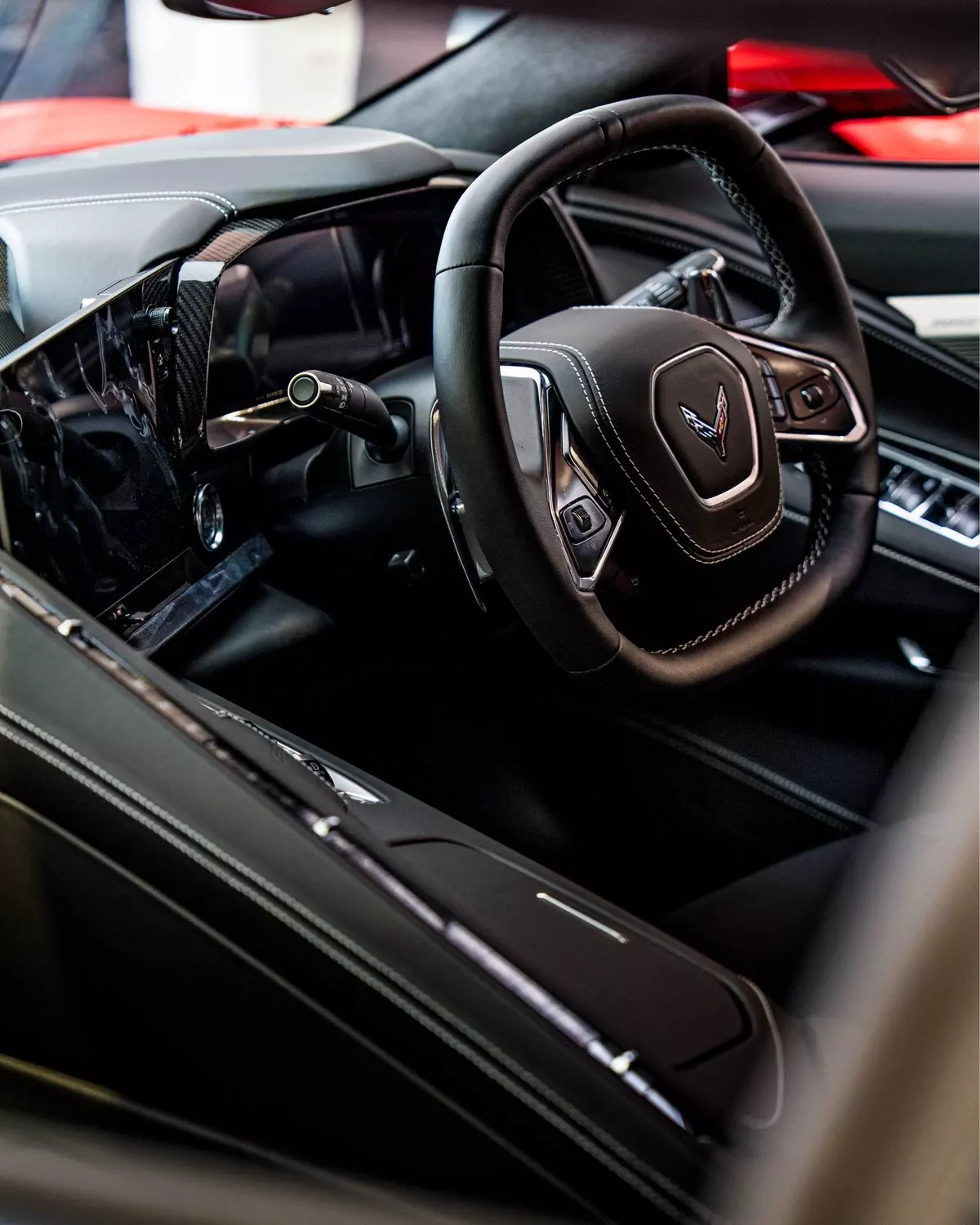 Right-hand-drive Corvette cockpit photographed in Birmingham