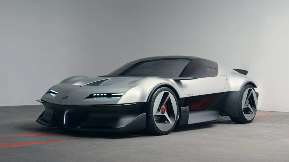 Alpine A310 VISION concept in a front three-quarter view
