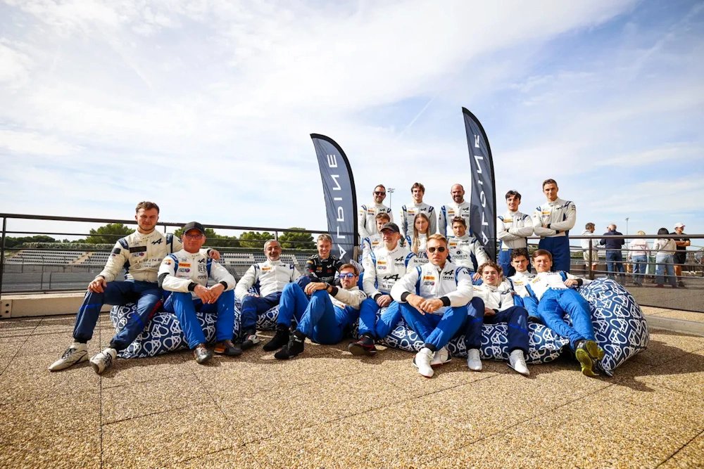 Alpine competitors gathered for a championship celebration at Paul Ricard