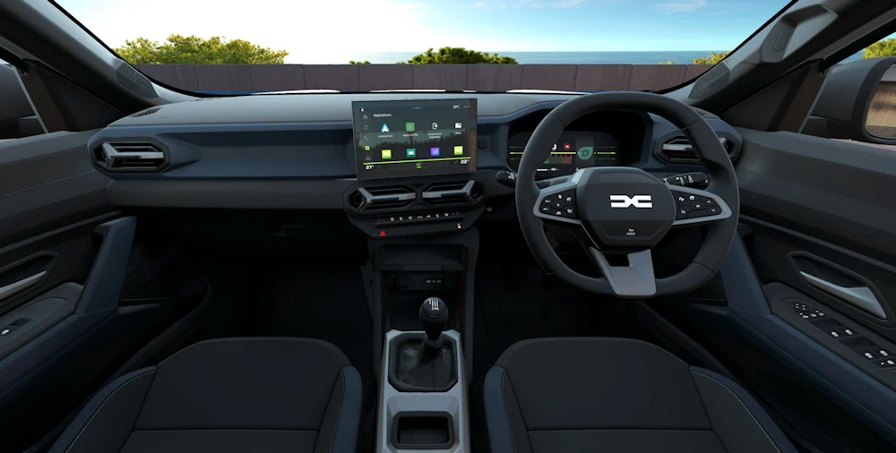 Dacia Bigster right-hand-drive interior with central screen and physical climate controls