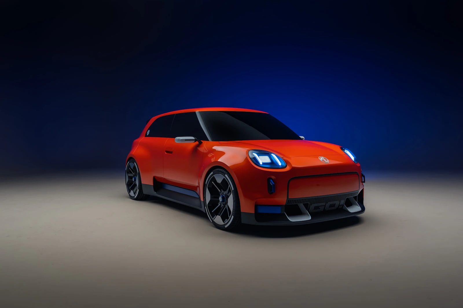 Official studio image of the orange MG GO! Concept