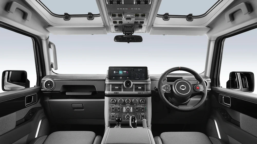 Right-hand-drive INEOS Grenadier dashboard and interior controls