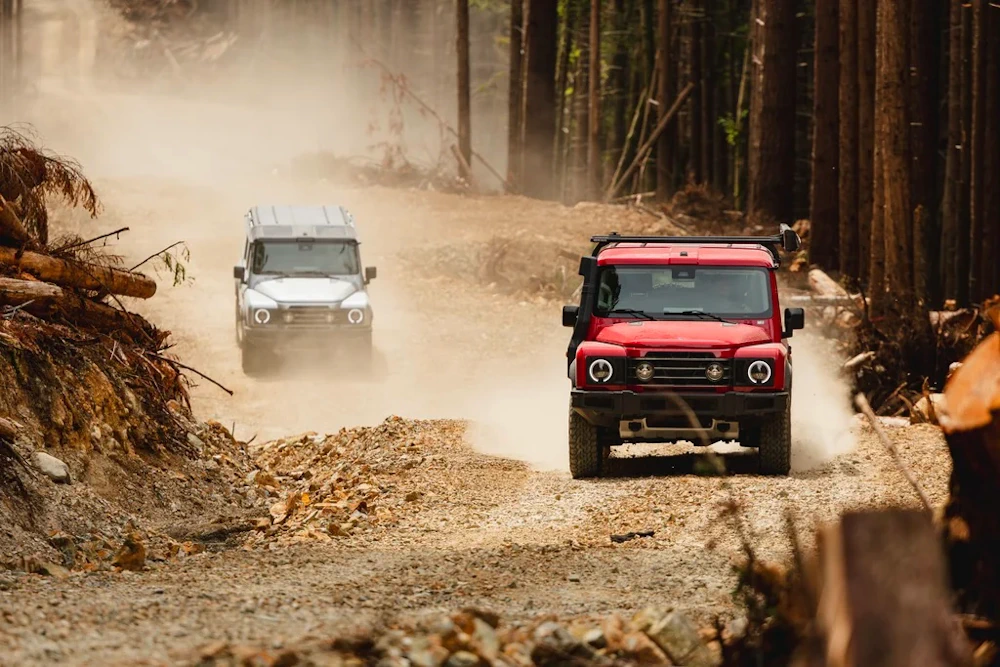 INEOS Grenadier on a trail in official manufacturer photography from Canada