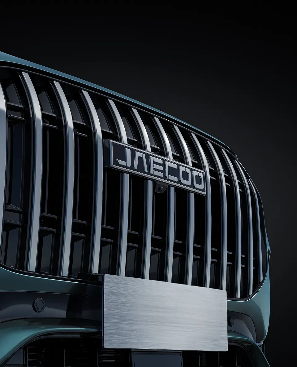 Close-up of the JAECOO 8 waterfall grille and front design