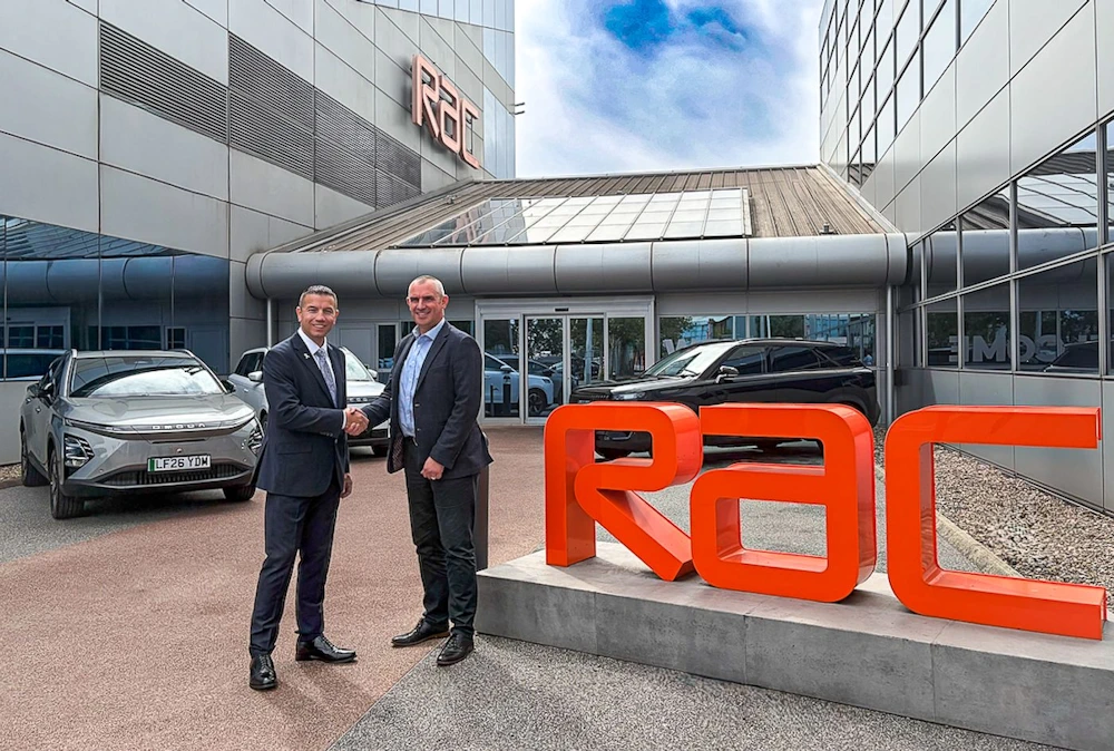 OMODA and JAECOO representatives with the RAC outside its Walsall headquarters