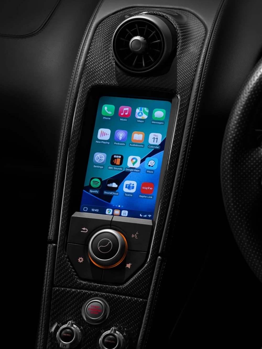 McLaren Apple CarPlay central display