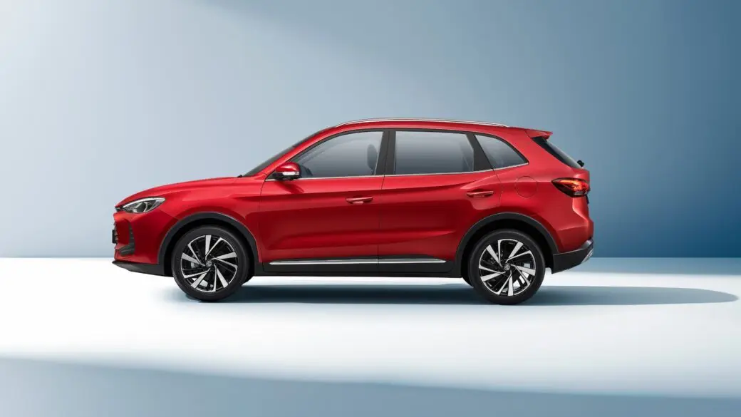 MG ZS Hybrid Plus compact SUV in side profile