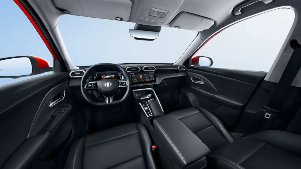 Front seats and cabin of the MG ZS Hybrid Plus