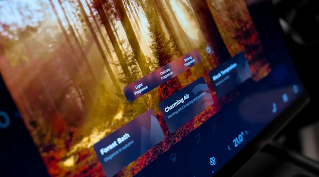 Close-up of the OMODA 7 Noble Tech central screen