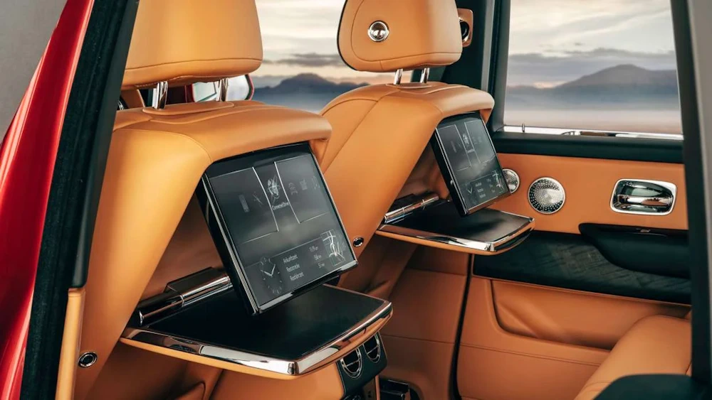 Rolls-Royce Cullinan rear cabin with entertainment screens
