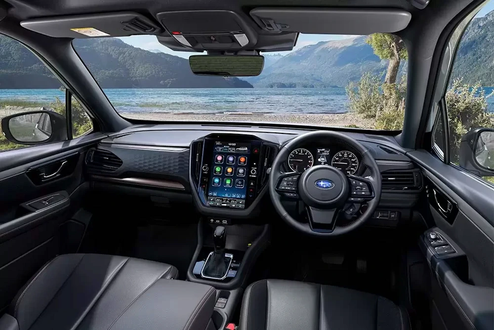Current Subaru Forester dashboard with portrait central touchscreen